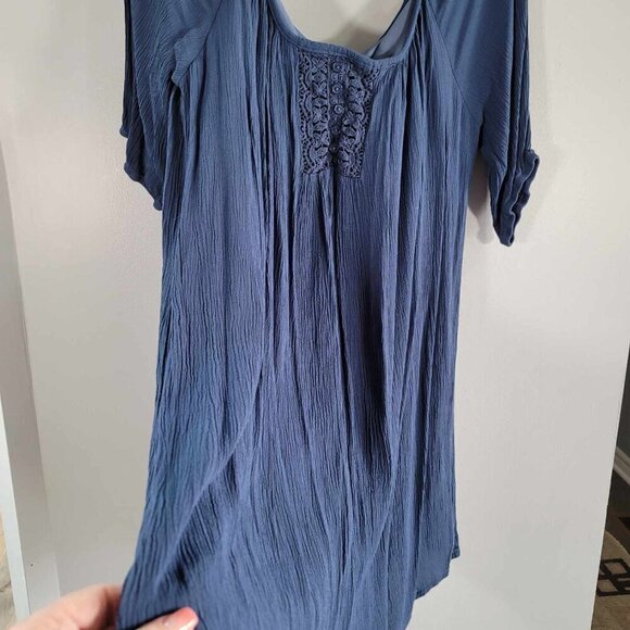 Lily Morgan Navy Blue crepe cold shoulder summer dress - Picture 5 of 11